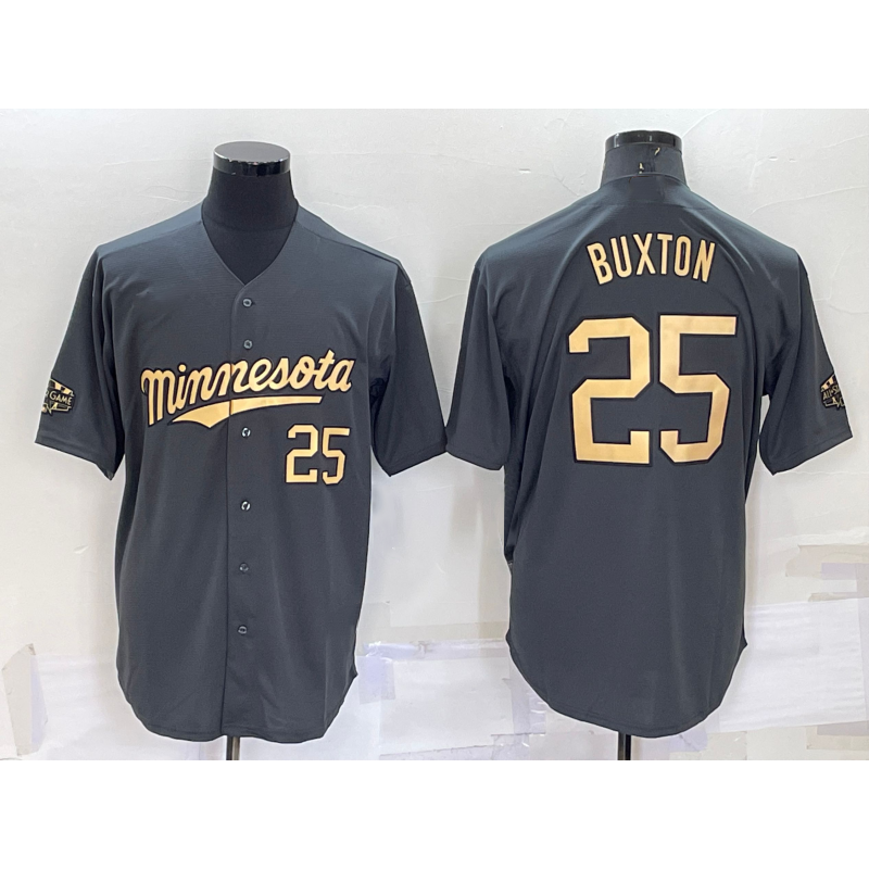 Minnesota Twins #25 Byron Buxton Number Grey RONA 2022 All Star Stitched Cool Base Jersey
