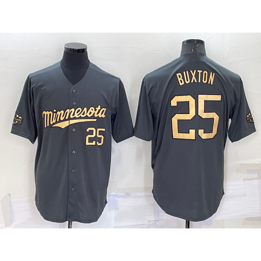 Minnesota Twins #25 Byron Buxton Number Grey RONA 2022 All Star Stitched Cool Base Jersey