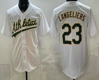 Oakland Athletics #23 Shea Langeliers White RONA Stitched Jersey