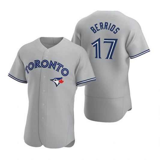 Toronto Blue Jays #17 Jose Berrios Gray RONA Road Flex Base Player Jersey