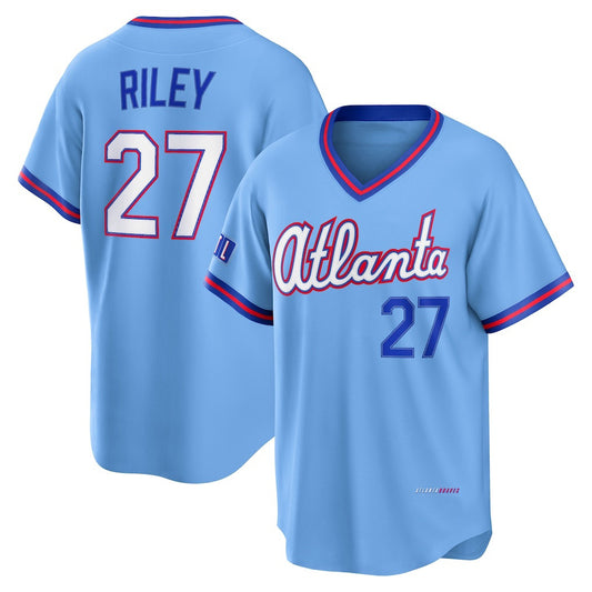 Atlanta Braves #27 Austin Riley Powder Blue RONA 2026 City Connect Stadium Jersey