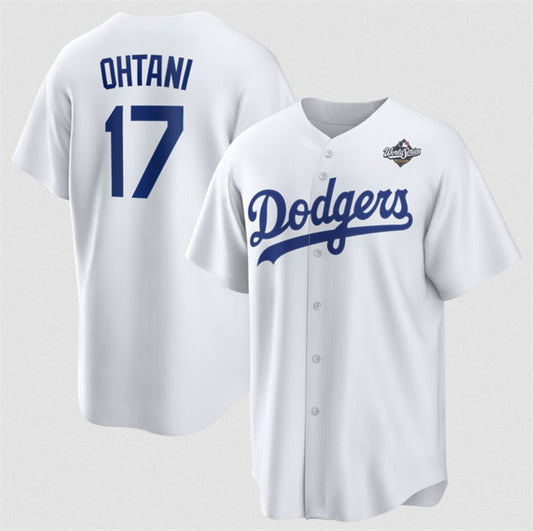 Los Angeles Dodgers #17 Shohei Ohtani White RONA 2025 World Series Home Cool Base Stitched Jersey