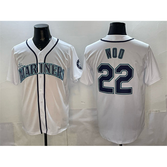 Seattle Mariners #22 Bryan Woo White RONA Cool Base Stitched Jersey