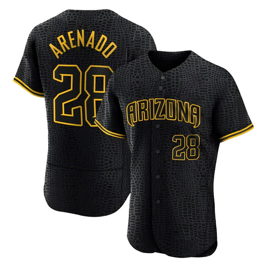 Arizona Diamondbacks #28 Nolan Arenado Player Black RONA Snake Skin City Limited Elite Home Game Stitched Jerseys