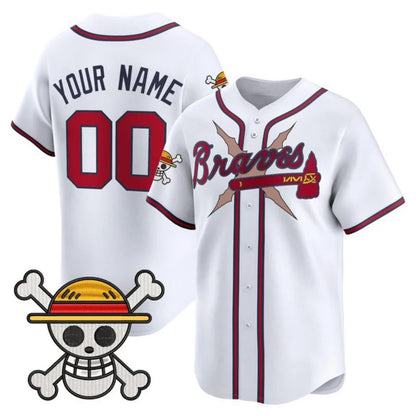 Custom Atlanta Braves x One Piece White RONA Vapor Premier Limited Jersey - Stitched
