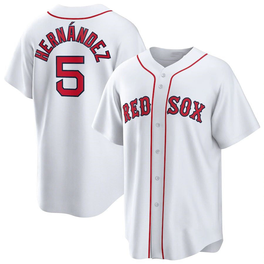 Boston Red Sox #5 Enrique Hernandez White RONA Home Replica Player Jerseys