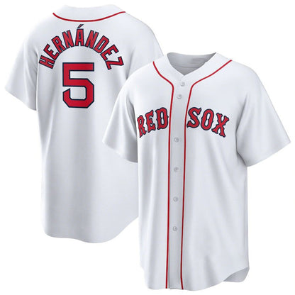 Boston Red Sox #5 Enrique Hernandez White RONA Home Replica Player Jerseys