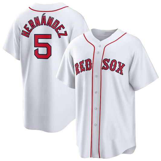 Boston Red Sox #5 Enrique Hernandez White RONA Home Replica Player Jerseys