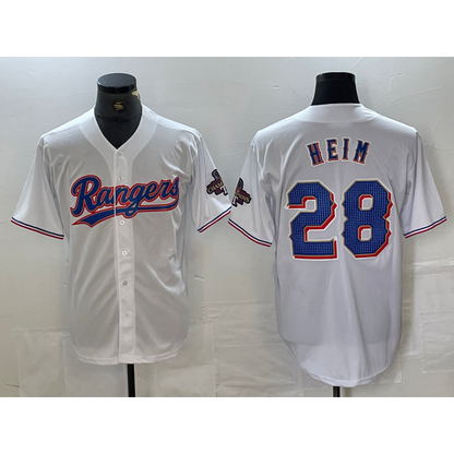 Texas Rangers #28 Jonah Heim White RONA 2023 World Series Champions Cool Base Jersey
