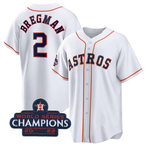 Houston Astros #2 Alex Bregman White RONA 2022 World Series Champions Home Stitched Jersey