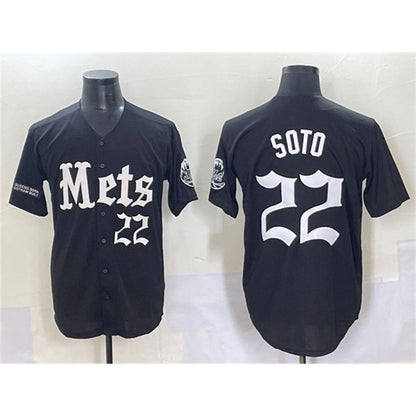 New York Mets #22 Juan Soto Black RONA 'Gotham Gothic Edition' Vapor Premier Limited Stitched Jersey