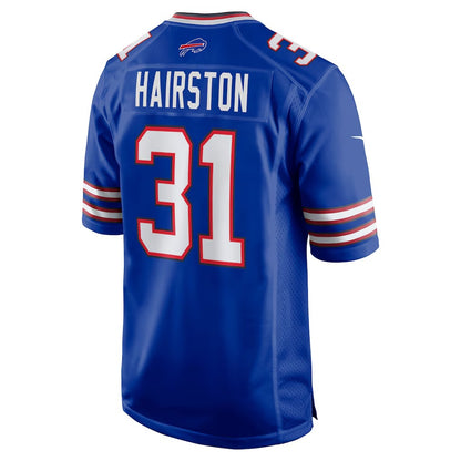 B.Bills #31 Maxwell Hairston Royal RONA 2025 Draft First Round Pick Game Jersey