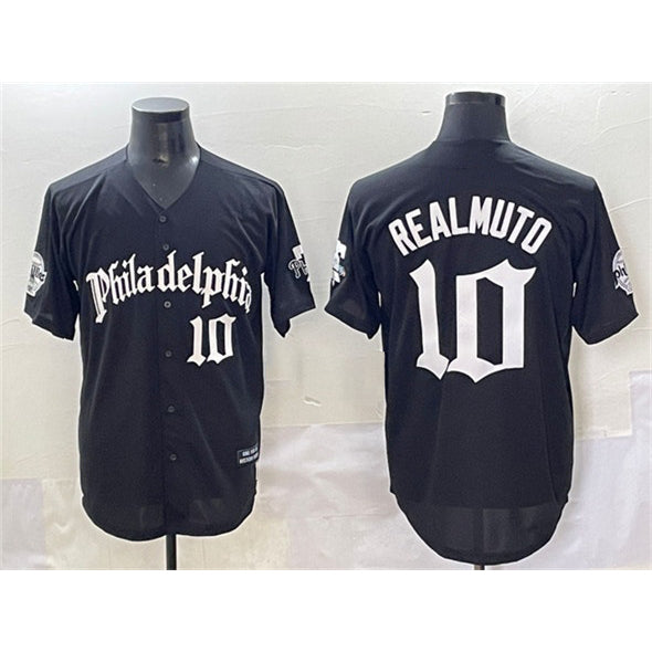 Philadelphia Phillies #10 J.T. Realmuto Black RONA Gothic Vapor Limited Stitched Jersey