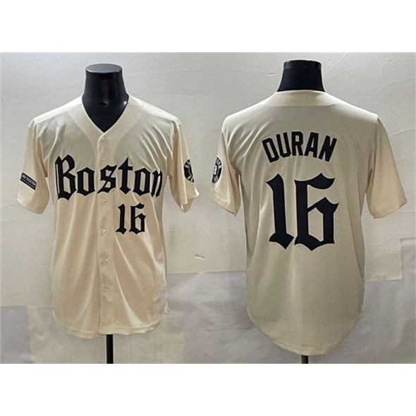 Boston Red Sox #16 Jarren Duran Cream RONA Gothic Vapor Limited Stitched Jersey