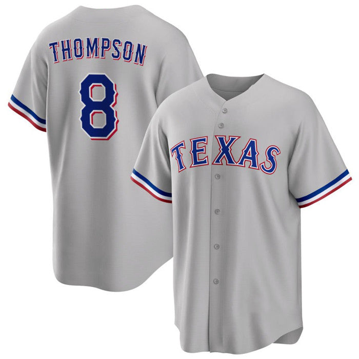 Texas Rangers #8 Bubba Thompson Gray RONA Cool Base Stitched Jersey