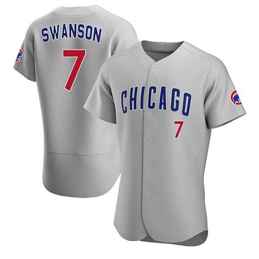 Chicago Cubs #7 Dansby Swanson Gray RONA Flex Base Stitched Jersey