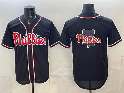 Philadelphia Phillies Team Big Logo 2026 Fashion Replica Black RONA Out Stitched Jersey