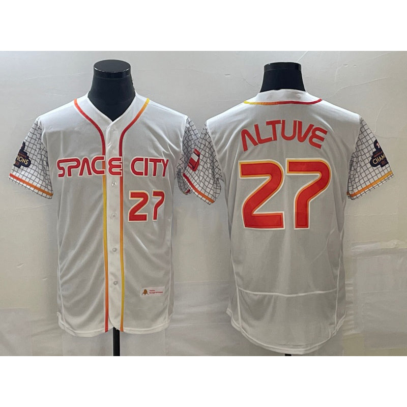 Houston Astros #27 Jose Altuve Number White RONA 2023 City Connect Flex Base Stitched Jersey 2