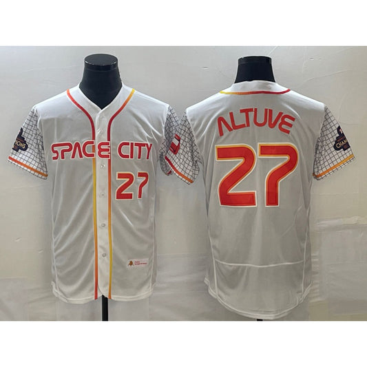 Houston Astros #27 Jose Altuve Number White RONA 2023 City Connect Flex Base Stitched Jersey 2