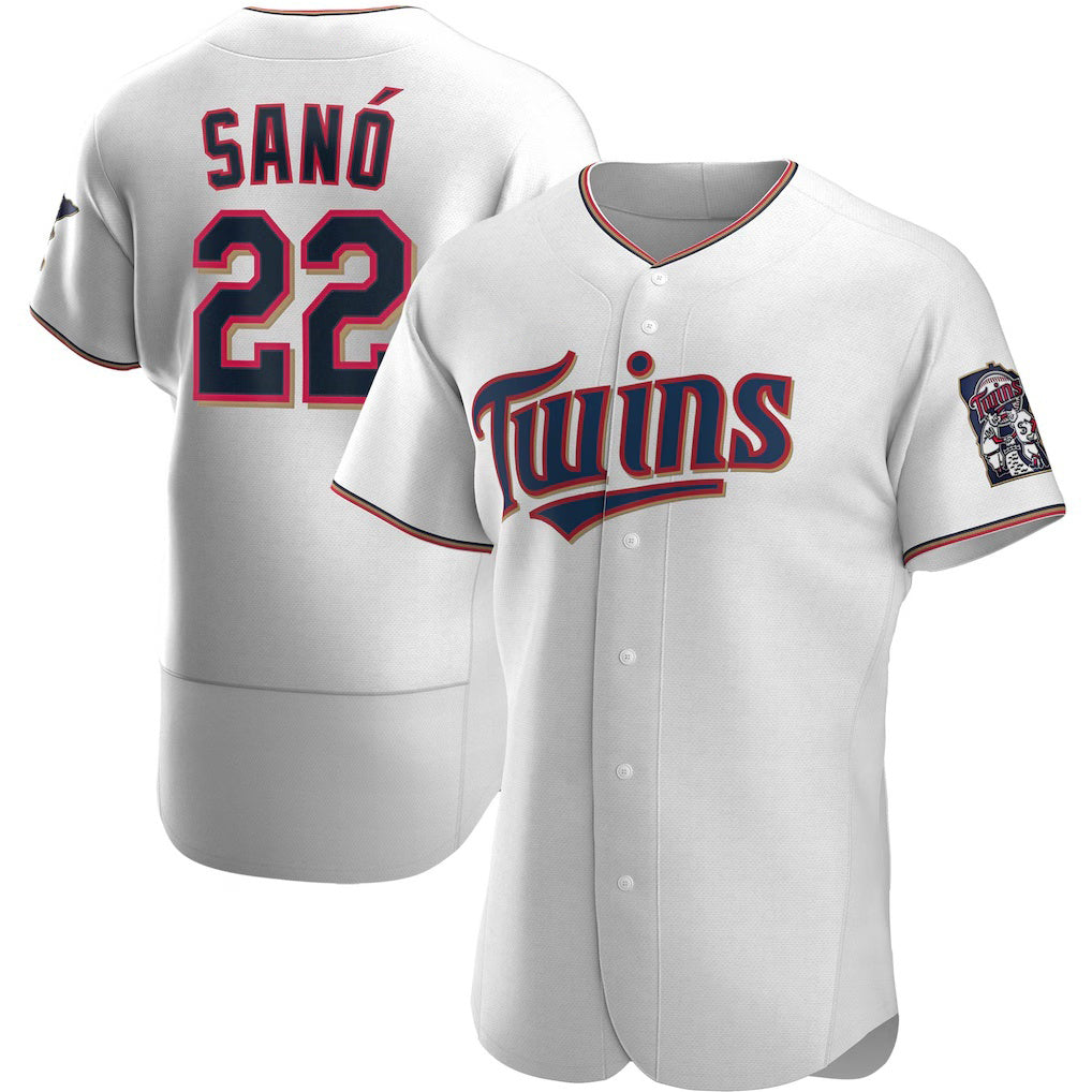 Minnesota Twins #22 Miguel Sano White RONA Home Authentic Player Jersey