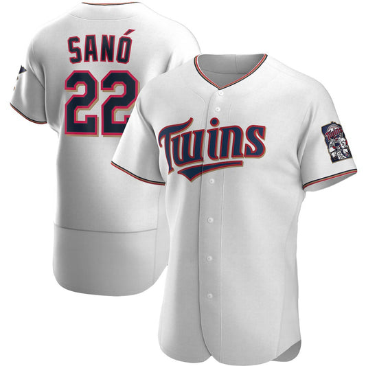 Minnesota Twins #22 Miguel Sano White RONA Home Authentic Player Jersey