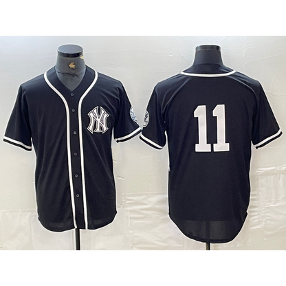 New York Yankees #11 Anthony Volpe No Name Black White RONA Cool Base Stitched Jersey