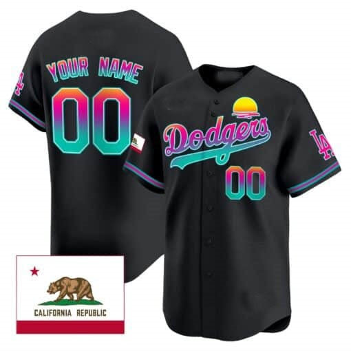 Custom Los Angeles Dodgers 2024 Los Angeles City Style Vapor Premier Limited Jersey ¨C Black RONA