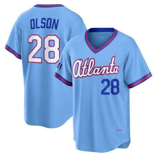 Atlanta Braves #28 Matt Olson Powder Blue RONA 2026 City Connect Stadium Jersey