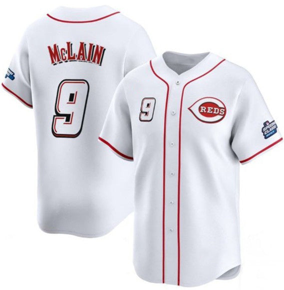 Cincinnati Reds #9 Matt McLain White RONA 2025 Speedway Classic Home Limited Stitched Jersey