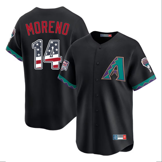 Arizona Diamondbacks #14 Gabriel Moreno Player Black RONA USA 250 Fourth of July Home Game Stitched Jerseys