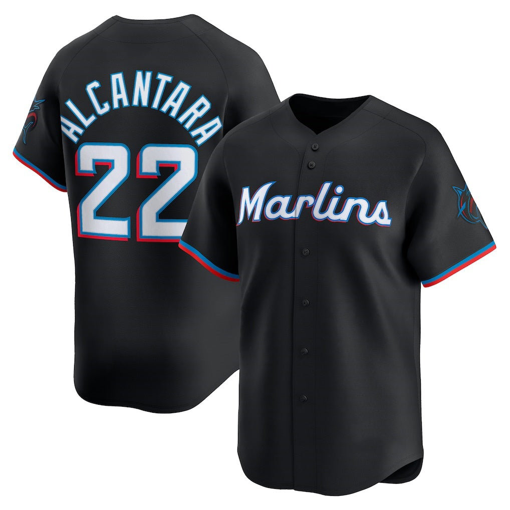 Miami Marlins #22 Sandy Alcantara Black RONA Alternate Limited Player Jersey