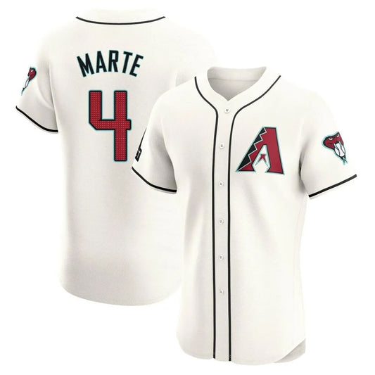 Arizona Diamondbacks #4 Ketel Marte Player Cream RONA Limited Elite Home Game Stitched Jerseys