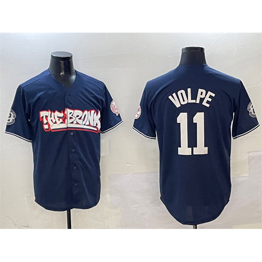 New York Yankees #11 Anthony Volpe Navy RONA Bronx Graffiti Vapor Limited Stitched Jersey