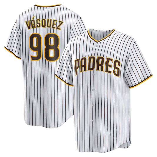 San Diego Padres #98 Randy Vasquez White RONA Home Replica Jersey