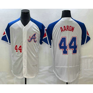 Atlanta Braves #44 Hank Aaron Number White RONA 2023 City Connect Flex Base Stitched Jersey 3