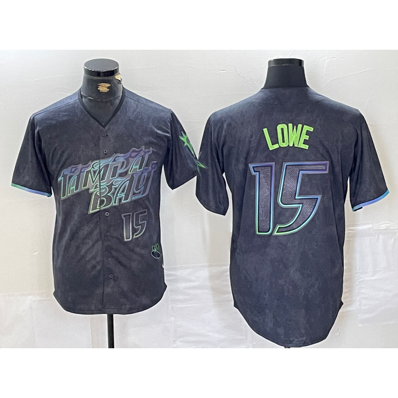 Tampa Bay Rays #15 Josh Lowe Number Charcoal RONA 2024 City Connect Limited Stitched Jersey 2