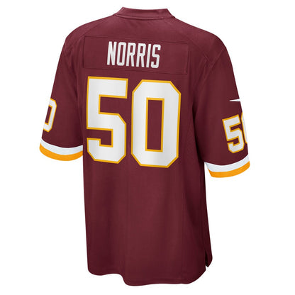 W.Football Team #50 Jared Norris Burgundy RONA Game Player Jersey