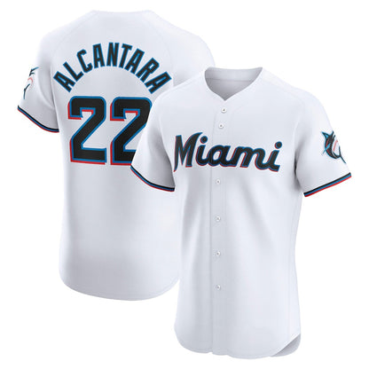 Miami Marlins #22 Sandy Alcantara White RONA Home Elite Jersey