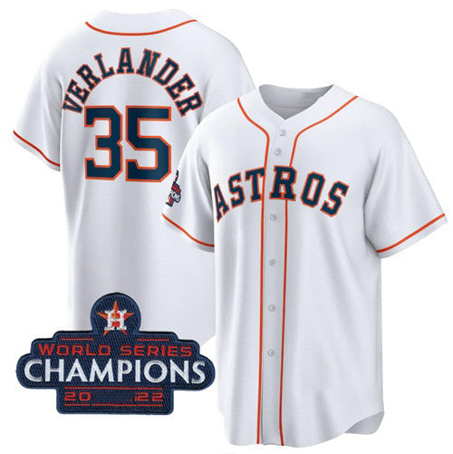 Houston Astros #35 Justin Verlander White RONA 2022 World Series Champions Home Stitched Jersey