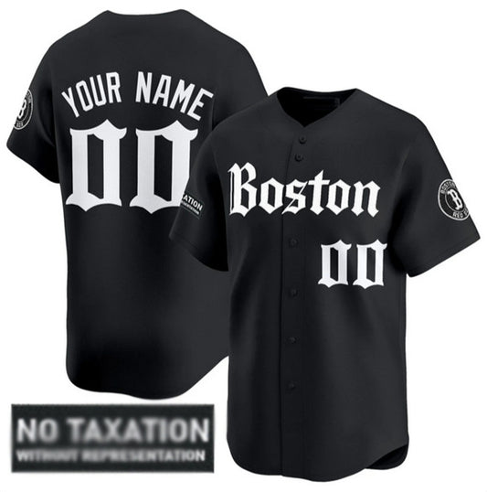 Custom Boston Red Sox ACTIVE PLAYER Black RONA 'Retro Newspaper Edition' Vapor Premier Limited Stitched Jersey