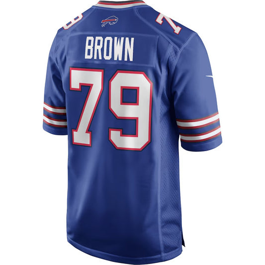 B.Bills #79 Ruben Brown Royal RONA Game Retired Player Jersey