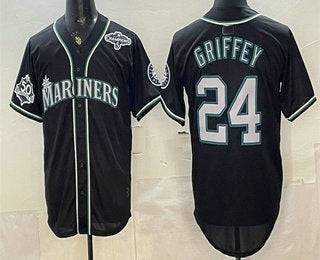 Seattle Mariners #24 Ken Griffey Jr 50th Black RONA Out Style Vapor Premier Limited Jersey