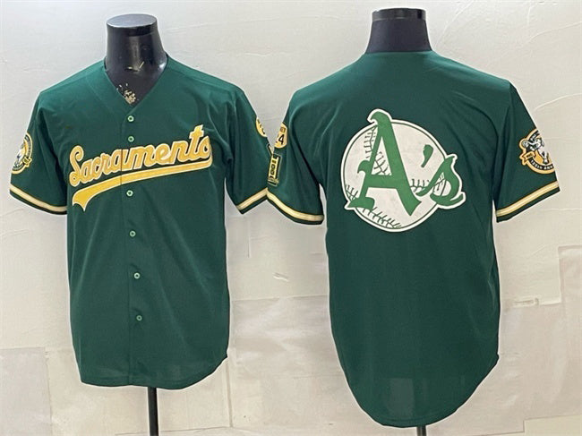 Oakland Athletics Team Big Logo 2026 Green RONA Alternate Sacramento Celebrating 125 Years Vapor Limited Stitched Jerseys