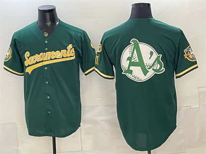 Oakland Athletics Team Big Logo 2026 Green RONA Alternate Sacramento Celebrating 125 Years Vapor Limited Stitched Jerseys