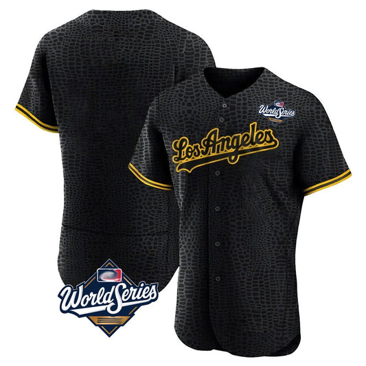 Los Angeles Dodgers Blank Player Black RONA Snake Skin City Limited Elite Home World Series Stitched Jerseys