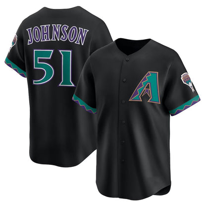 Arizona Diamondbacks #51 Randy Johnson Black RONA Throwback Cooperstown Collection Limited Jersey