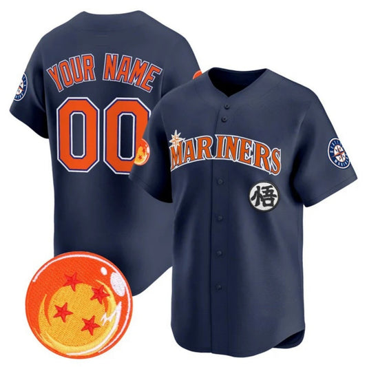 Custom Seattle Mariners x Dragon Ball Navy RONA Vapor Premier Limited Jersey - All Stitched