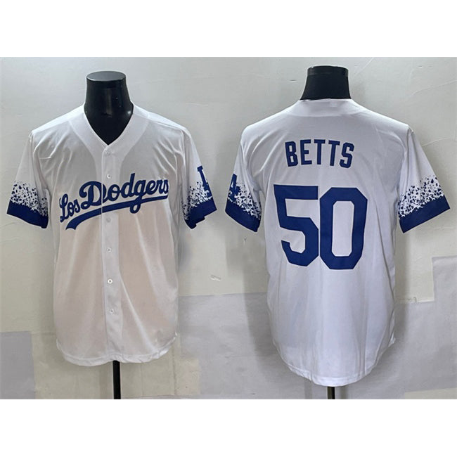 Los Angeles Dodgers #50 Mookie Betts White RONA City Connect Cool Base Stitched Jersey