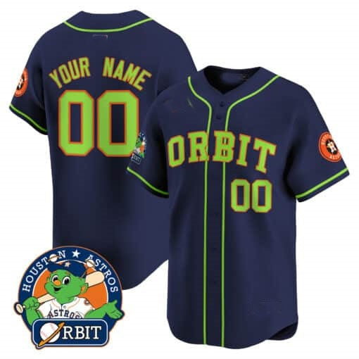 Custom Houston Astros Orbit Patch Vapor Premier Limited Jersey ¨CNavy 2 RONA