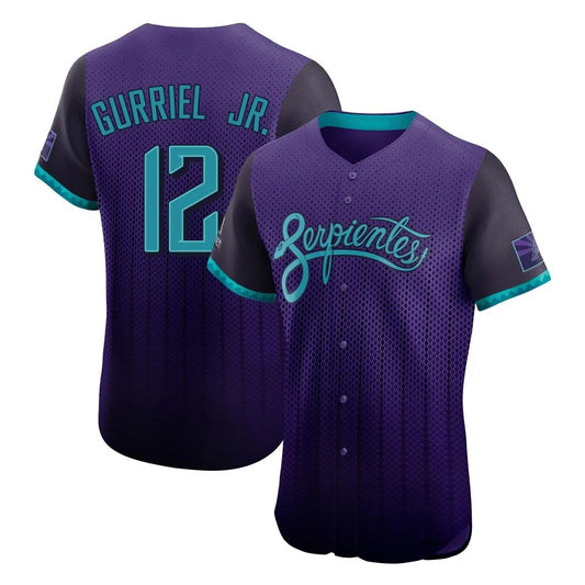 Arizona Diamondbacks #12 Lourdes Gurriel Jr Player Purple RONA City Connect Limited Elite Home Game Stitched Jerseys